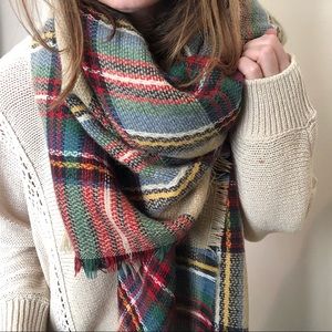 Blanket scarf/ tartan plaid